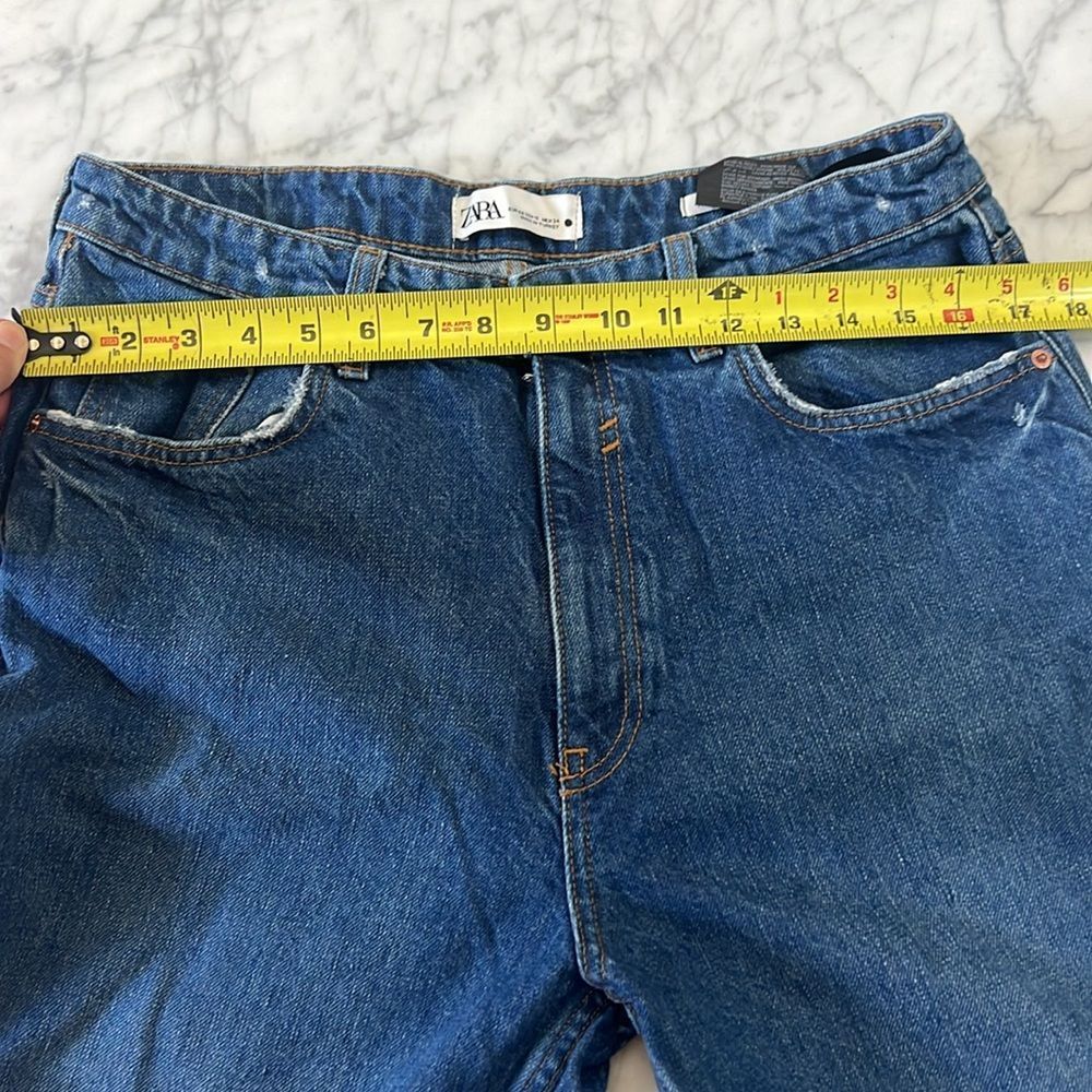 Zara HIGH-WAISTED The 90’s MOM FIT DENIM JEANS Sz 12 - Picture 6 of 8